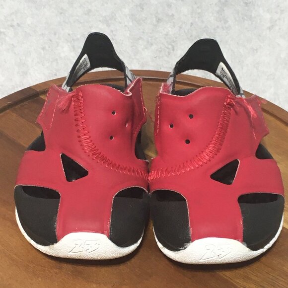 Nike Air Jordan Flare Sandals Toddler Size 4 Red Black Adjustable Water Sandals - Picture 4 of 11